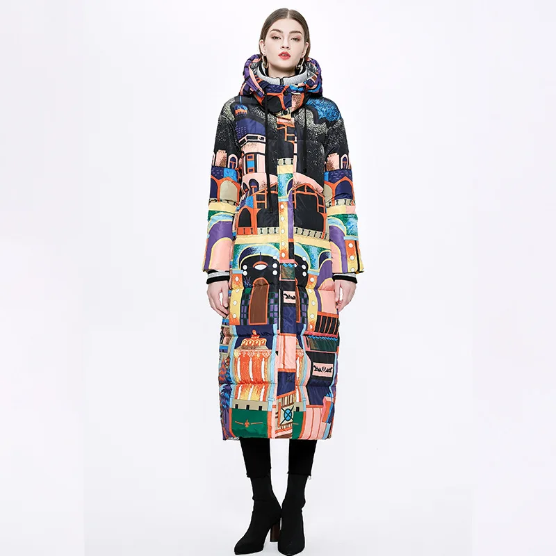 Winter new printed down jacket female European station high-neck hooded 90 white duck down jacket extended coat
Winter new printed down jacket female European station high-neck hooded 90 white duck down jacket extended coat