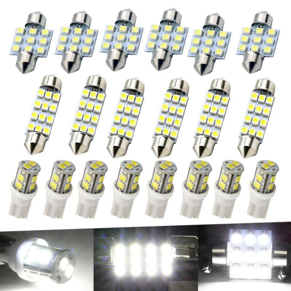 20pcs/Set Combo LED Car Interior Inside Light Dome Map Door License Plate Lights Car Accessories High-quality Reading Lights
20pcs/Set Combo LED Car Interior Inside Light Dome Map Door License Plate Lights Car Accessories High-quality Reading Lights