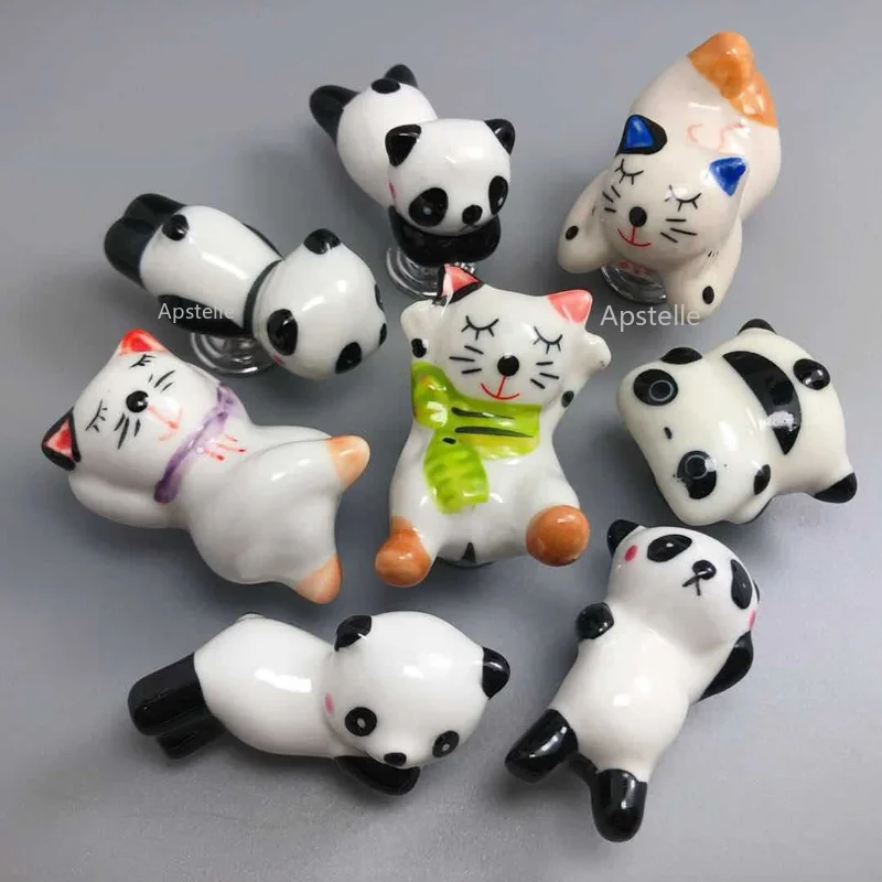 Lovely Cartoon Panda Cat Shape Room Furniture Drawer Dresser Ceramic Pulls and Cabinet Door Knobs Creative Kids Handles Hardware
Lovely Cartoon Panda Cat Shape Room Furniture Drawer Dresser Ceramic Pulls and Cabinet Door Knobs Creative Kids Handles Hardware