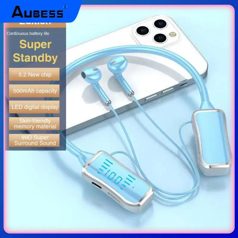Sports Headset Hifi Sound Earbuds With Mic Long Standby Earphones Neck Mounted Wireless Headphones Hd Call
Sports Headset Hifi Sound Earbuds With Mic Long Standby Earphones Neck Mounted Wireless Headphones Hd Call