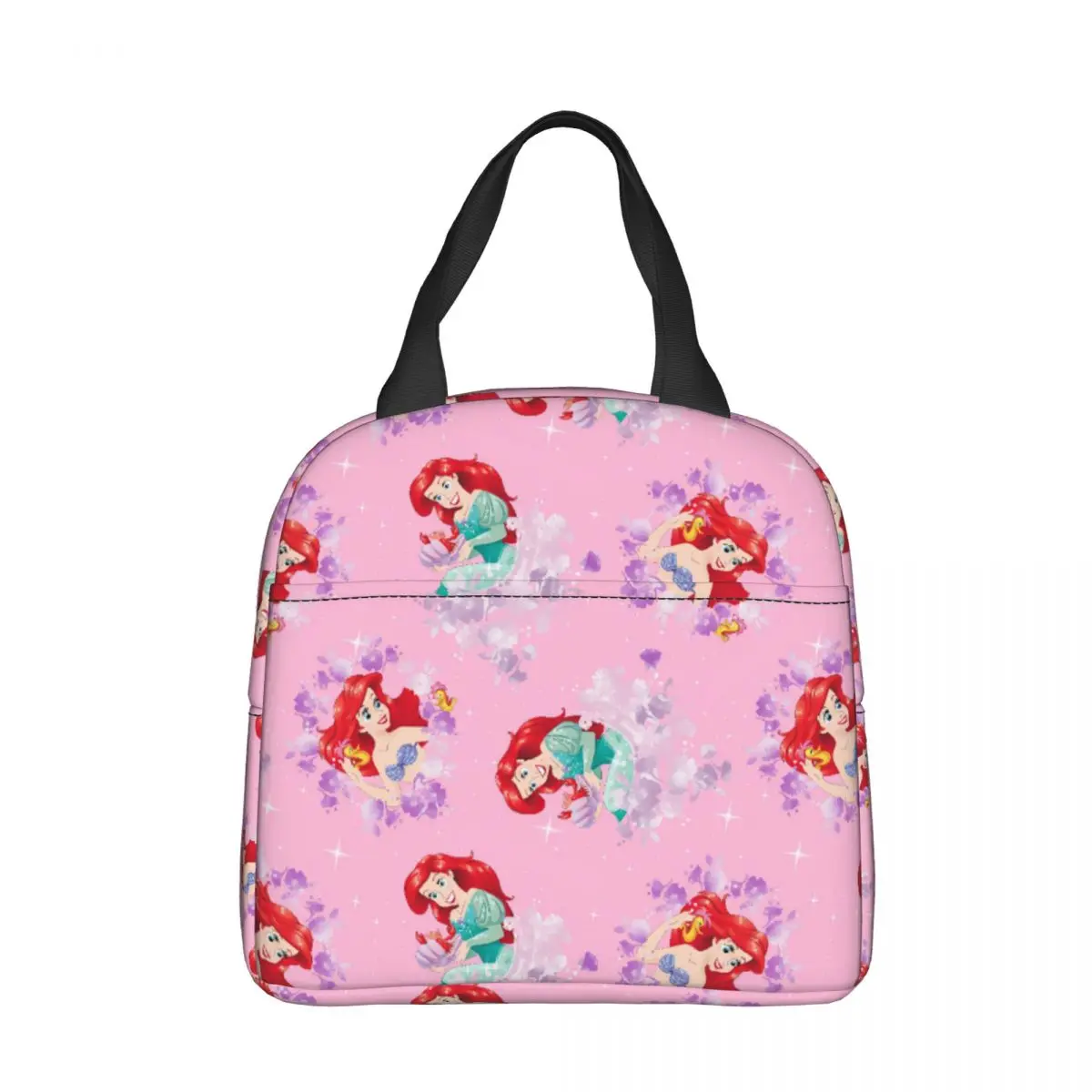 

Disney The Little Mermaid Anime Insulated Lunch Bag High Capacity Ariel Princess Lunch Container Thermal Bag Tote Lunch Box
