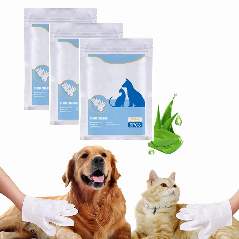 

Прямая поставка, одноразовые чистящие перчатки для домашних животных, не требующие мытья, товары для спа-ванны для кошек и собак, массажные нетканые салфетки для домашних животных