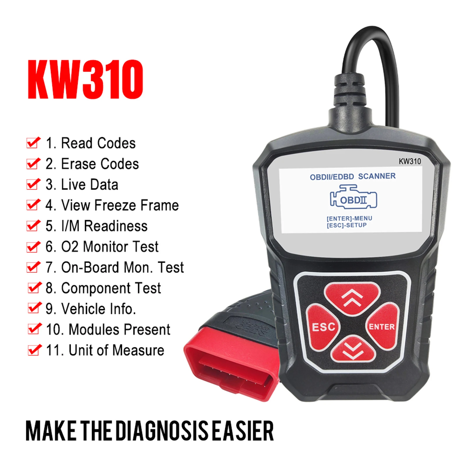 Car OBD2 Scanner Code Reader Automotive Diagnostic Scan Tool Support 7 Languages Detector For All OBDII Protocol Cars Since 1996
Car OBD2 Scanner Code Reader Automotive Diagnostic Scan Tool Support 7 Languages Detector For All OBDII Protocol Cars Since 1996
