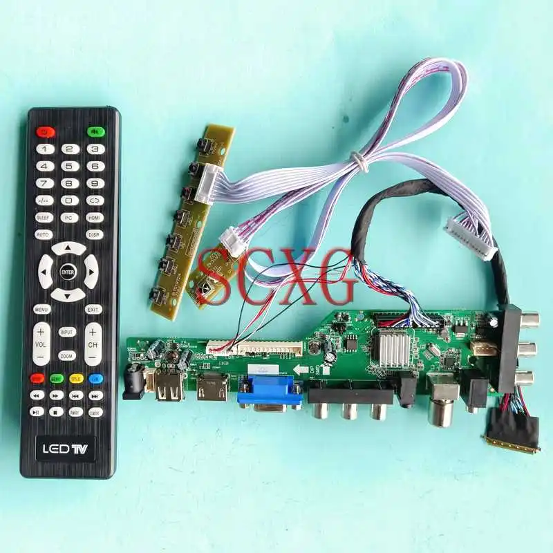 

DVB Digital LCD Panel Controller Board Fit B140XTN01.3 B140XTN02.0/3/5 AV RF USB 1366*768 Kit 14" 40Pin LVDS VGA HDMI-Compatible