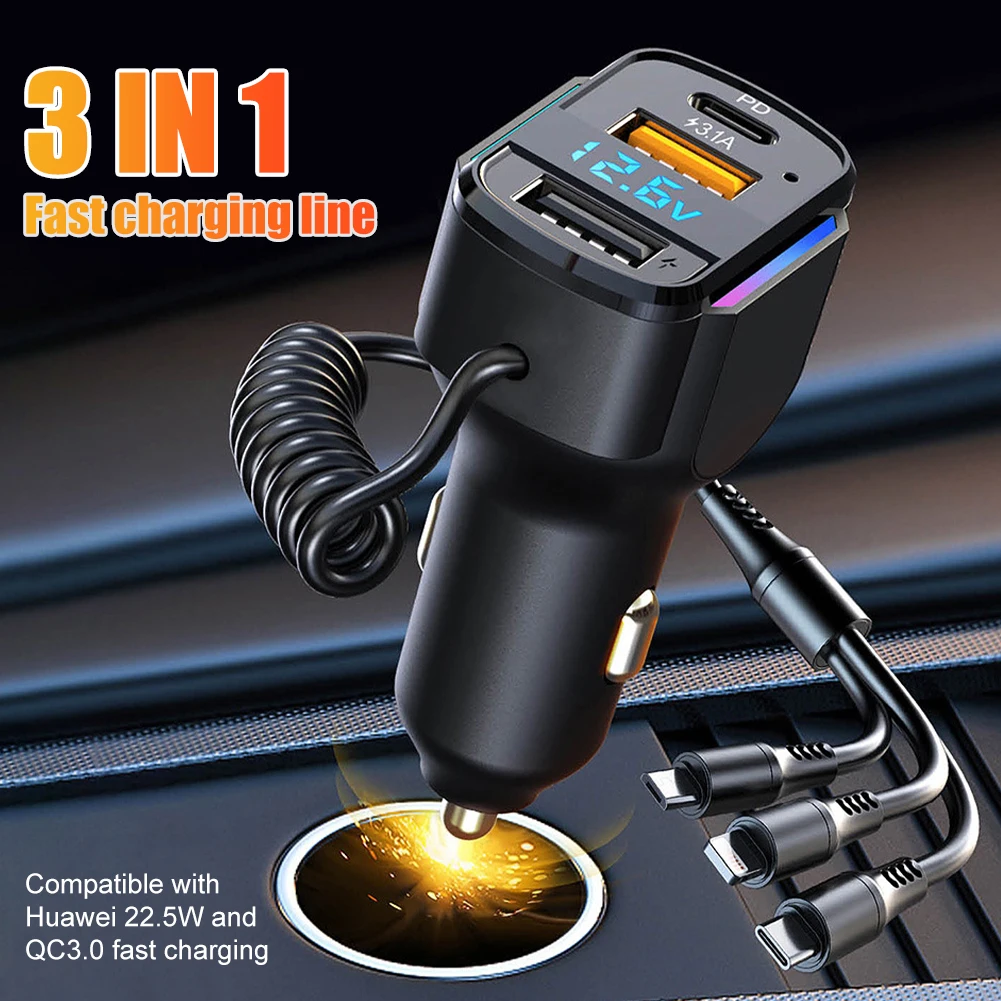 Car Charger Dual USB Fast Charging 65W 5V/3.1A Lighter Charging Adapter with Light for iPhone 12/13/14 Samsung Xiaomi Huawei
Car Charger Dual USB Fast Charging 65W 5V/3.1A Lighter Charging Adapter with Light for iPhone 12/13/14 Samsung Xiaomi Huawei