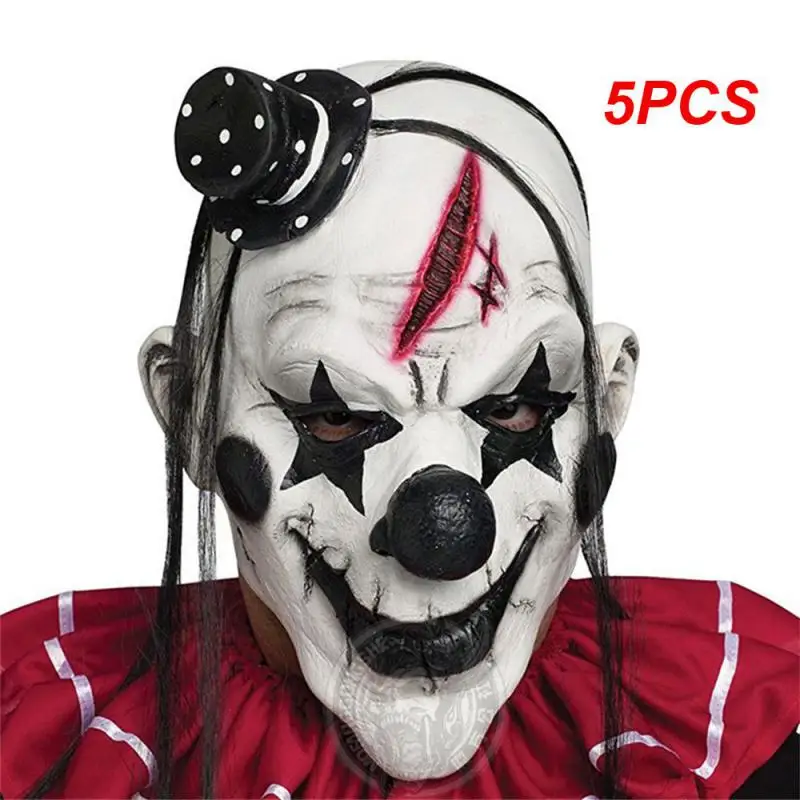 

Scary Evil Halloween Clown Mask Horror Cosplay Costume Props Adult Latex Clown Full Head Masks Reddish Hair Event & Party