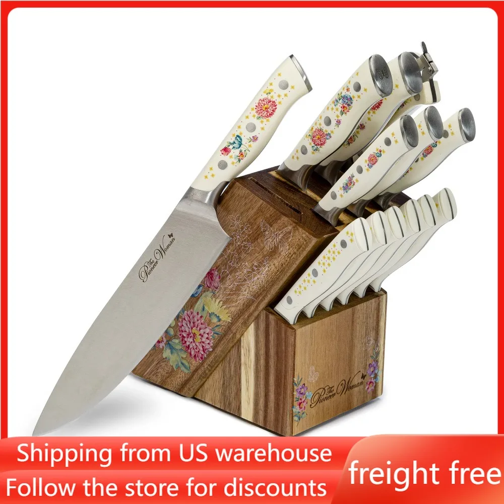 14-Piece Stainless Steel Knife Block Set Professional Kitchen Knives Free Shipping Floral Tools Cleaver Accessories Chef Cooking
14-Piece Stainless Steel Knife Block Set Professional Kitchen Knives Free Shipping Floral Tools Cleaver Accessories Chef Cooking