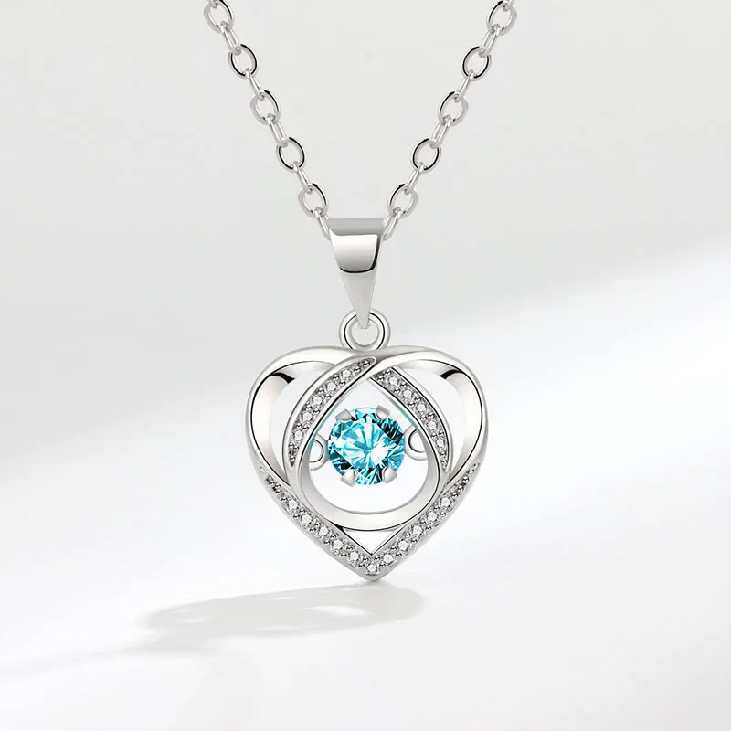 KOFSAC New Luxury Dancing Crystal CZ Heart Pendant Necklace 925 Silver Chain Necklaces For Women Wedding Jewelry Gifts
KOFSAC New Luxury Dancing Crystal CZ Heart Pendant Necklace 925 Silver Chain Necklaces For Women Wedding Jewelry Gifts