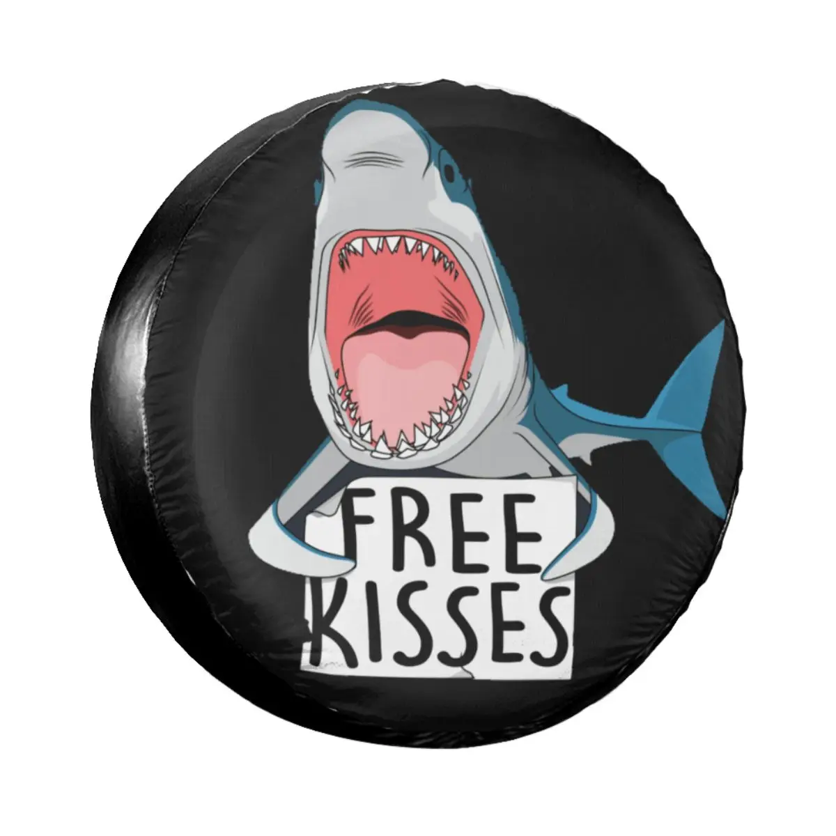 

Shark Free Kisses Spare Tire Cover Case Bag Pouch for Mitsubishi Pajero Car Wheel Protectors Accessories 14" 15" 16" 17" Inch