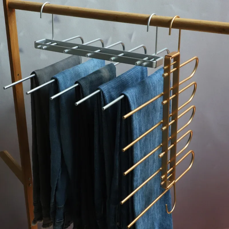 

Magic Pants Hangers,Space Saving Closet Hanger 5 Layers Multi Functional Trouser Rack,Wardrobe Organizer Racks for Scarves Ties