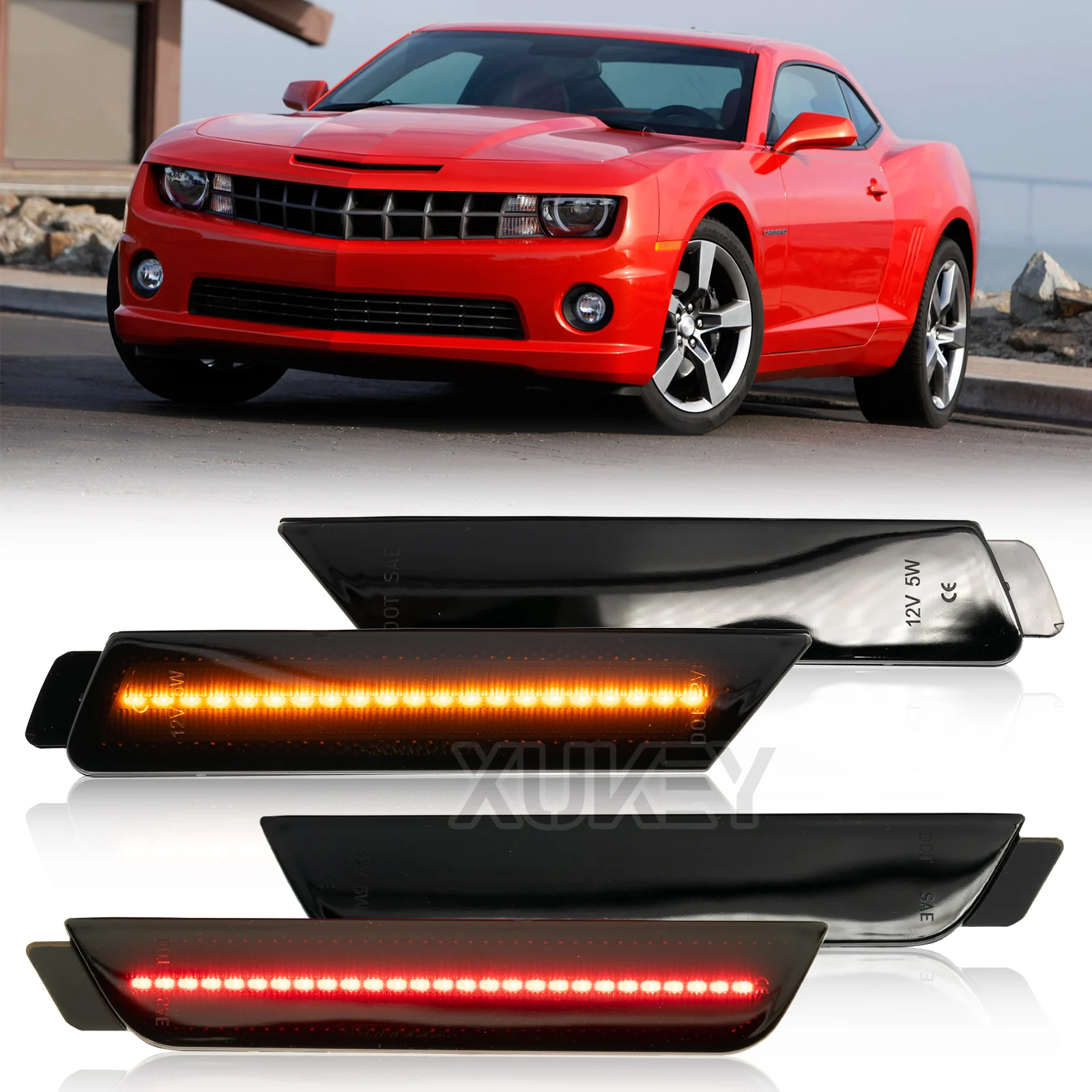 4x 12V LED Side Marker Light Front Rear Bumper Sidemarker Lamp Reflector Chevy Camaro 2010-2015 Waterpoof Smoked Lens Yellow Red
4x 12V LED Side Marker Light Front Rear Bumper Sidemarker Lamp Reflector Chevy Camaro 2010-2015 Waterpoof Smoked Lens Yellow Red