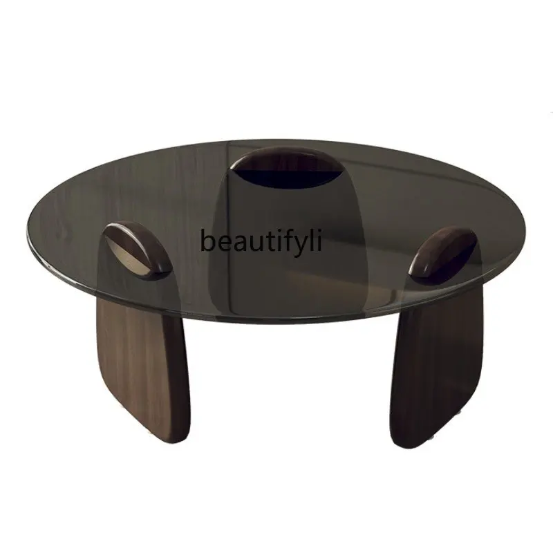 yj Italian Minimalist Tempered Glass Size round Coffee Table Silent Wind Solid Wood round Tea Table Combination
yj Italian Minimalist Tempered Glass Size round Coffee Table Silent Wind Solid Wood round Tea Table Combination