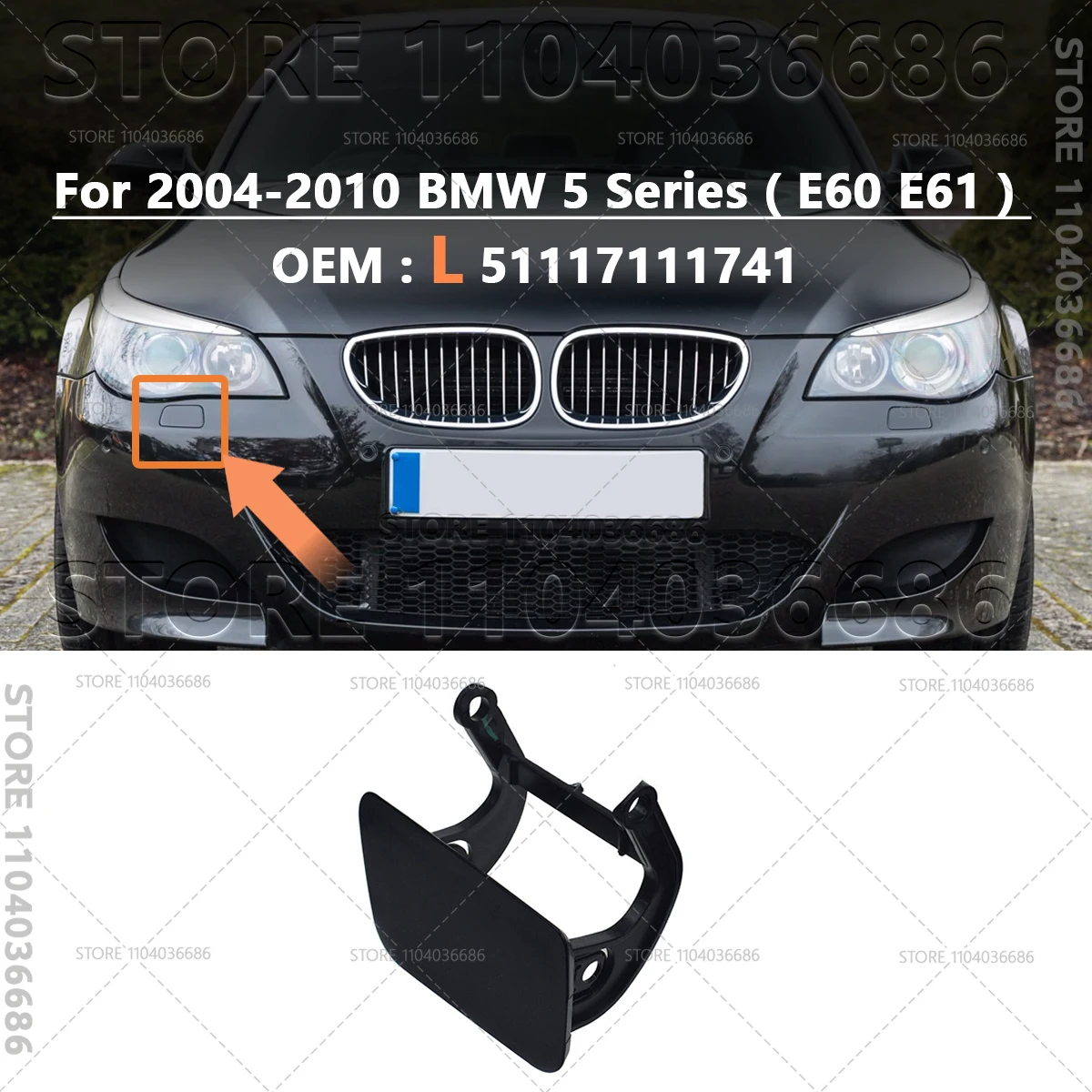 Для 2004-2010 BMW 525i 528i 530i 530i 535i 545i 550i M5 (E60 E61) крышка форсунки омывателя передней фары 51117111741 51117111742
Для 2004-2010 BMW 525i 528i 530i 530i 535i 545i 550i M5 (E60 E61) крышка форсунки омывателя передней фары 51117111741 51117111742