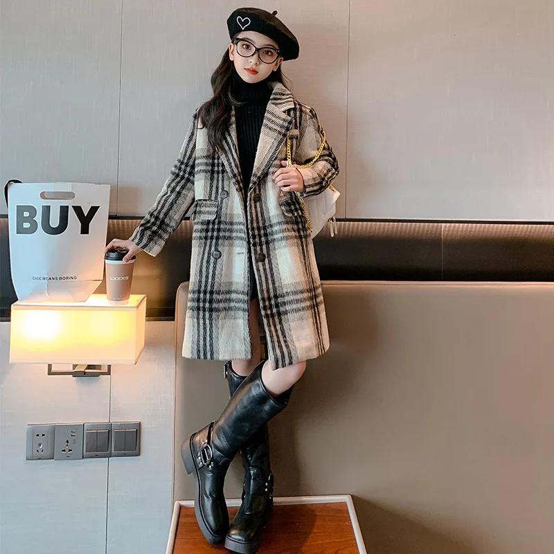Winter Coat For Girls Thick Woolen Jacket For Girls Fashion Plaid Kids Outerwear Autumn England Teenage Clothes For Girls School
Winter Coat For Girls Thick Woolen Jacket For Girls Fashion Plaid Kids Outerwear Autumn England Teenage Clothes For Girls School