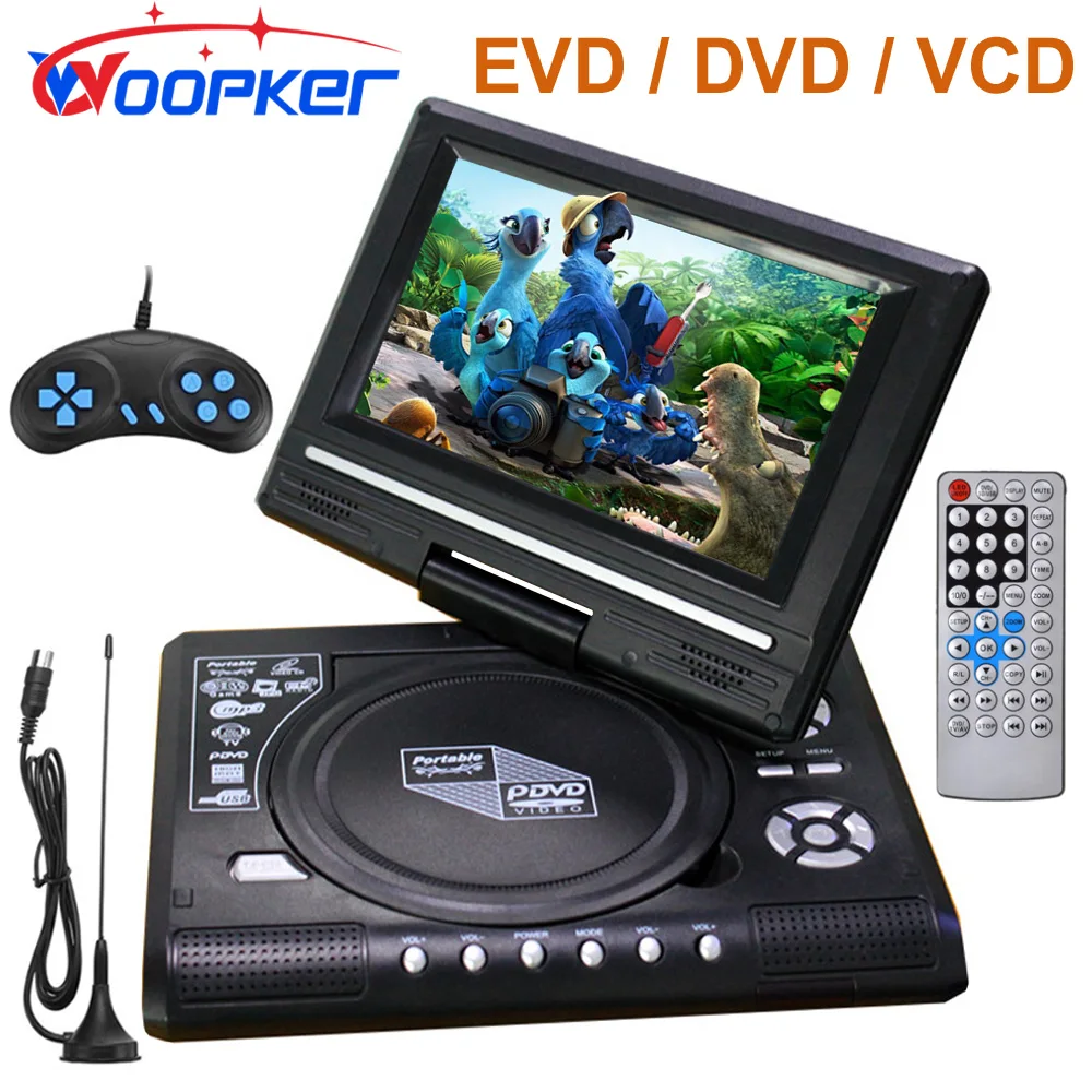 

Woopker портативный EVD, DVD-плеер с экраном 13,9/9,8/7,8 дюймов, цифровые мультимедийные проигрыватели VCD CD диск SD U-диск, игровые консоли