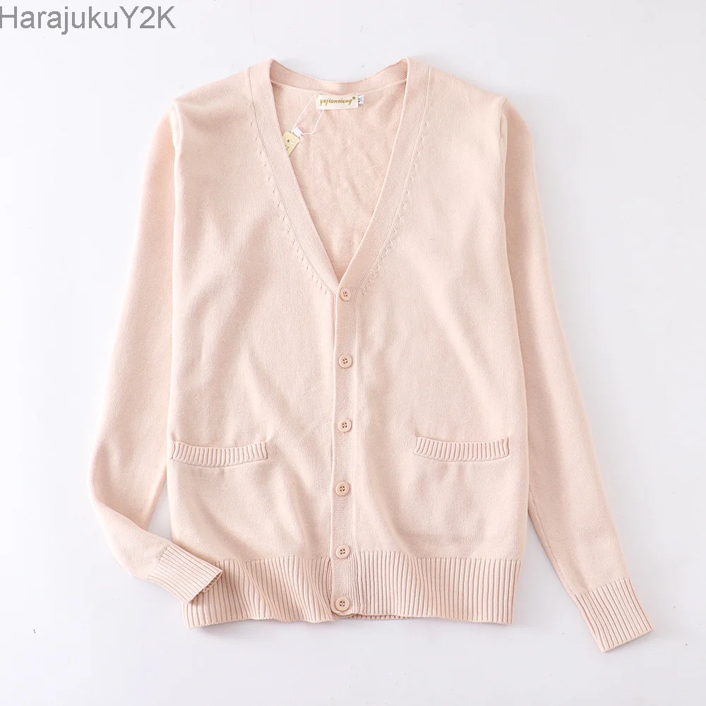 Womens Classic Solid Preppy Cardigans V Neck Street Style Full Sleeve Sweaters Female New Fashion Tops
Womens Classic Solid Preppy Cardigans V Neck Street Style Full Sleeve Sweaters Female New Fashion Tops