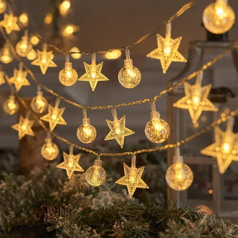 

Светодиодная звезда, снежинка, шар, дневная строка, рождественское, Новогоднее украшение, атмосфера, красочные огни, полная неба, звезда, украшение комнаты