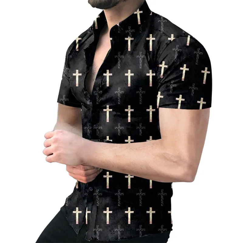 2022 New Spring Summer Geometric Print Shirts Men Fashion Turn-down Collar Buttoned Shirt Casual Short Sleeve Cardigan Streetwea
2022 New Spring Summer Geometric Print Shirts Men Fashion Turn-down Collar Buttoned Shirt Casual Short Sleeve Cardigan Streetwea