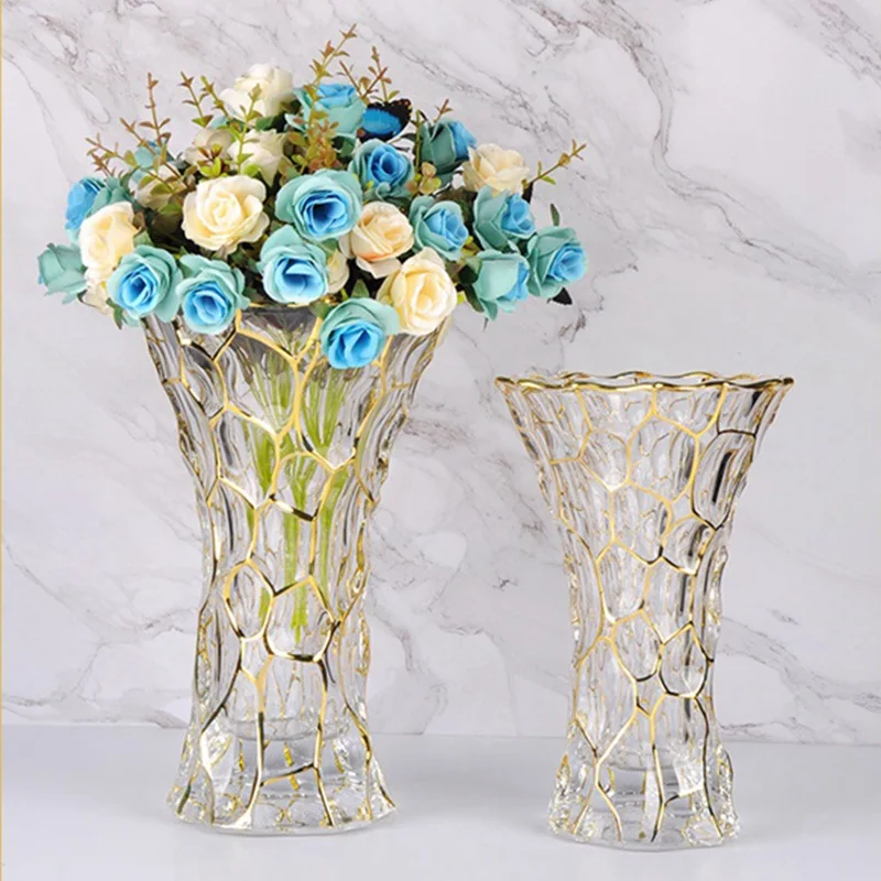 Home Vase Gold Painted Crystal Glass Luxury Hydroponic Flower Vases Ornaments Nordic Creative Table Vase Living Room Decoration
Home Vase Gold Painted Crystal Glass Luxury Hydroponic Flower Vases Ornaments Nordic Creative Table Vase Living Room Decoration