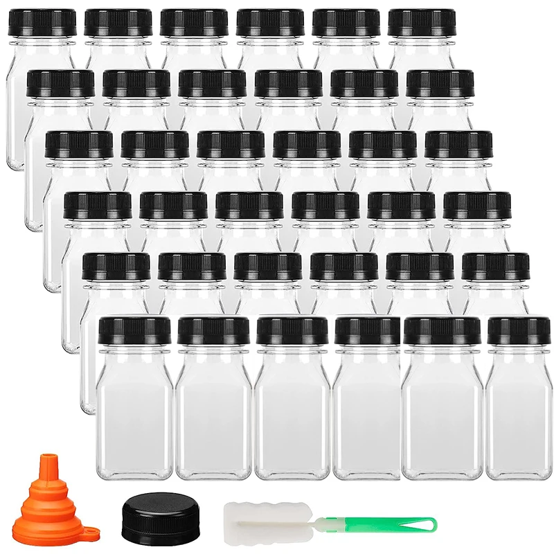 36pcs 4oz Mini Plastic Juice Bottles with Caps, Empty Reusable Clear Bulk Beverage Containers for Juice, Milk and Other Beverage
36pcs 4oz Mini Plastic Juice Bottles with Caps, Empty Reusable Clear Bulk Beverage Containers for Juice, Milk and Other Beverage