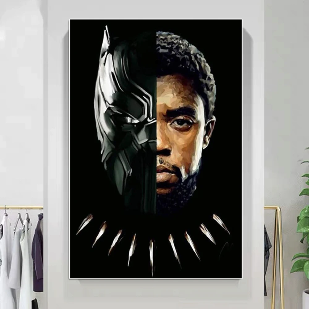 

Disney Superhero Black Panther Movie Poster Abstract Avengers Portrait Canvas Painting Wall Art Living Room Home Decoration