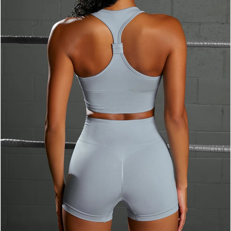 Seamless Short Yoga Suit Ladies Shorts Shockproof Gather Bra Gym Fitness Short Top High Waist Leggings Running Sports Suit Women
Seamless Short Yoga Suit Ladies Shorts Shockproof Gather Bra Gym Fitness Short Top High Waist Leggings Running Sports Suit Women