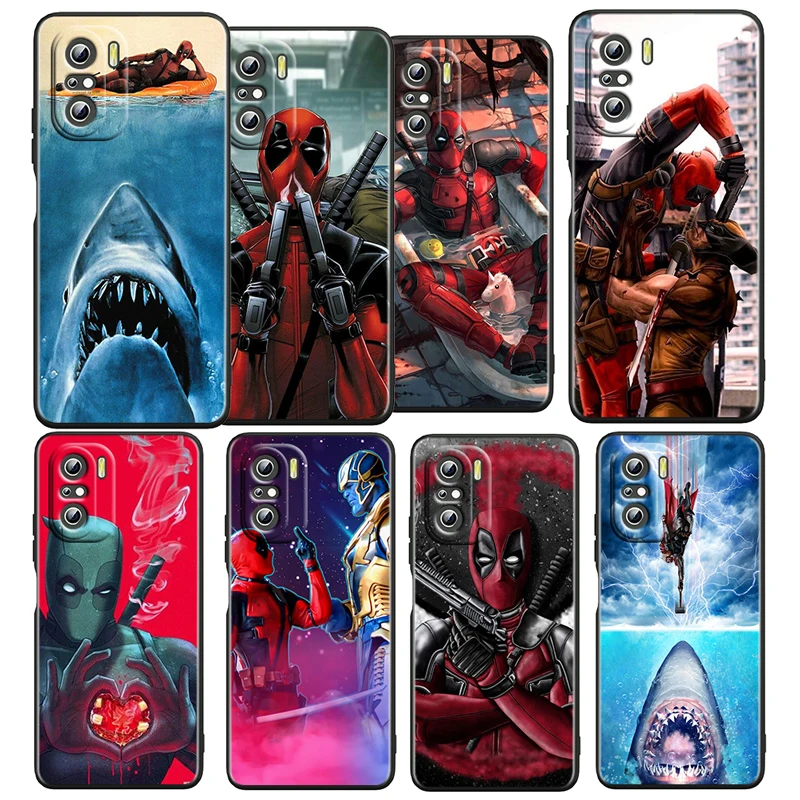 

Deadpool Marvel Avengers Case For Xiaomi Redmi K50 K40 Gaming Pro K30 10X 10 9 9A 9T 8A 4G 5G Soft Black Phone Cover Core