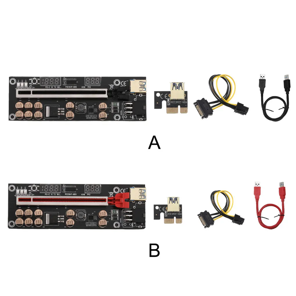 Miner Computer PCI-E 1X to 16X Adapter Card Digital Display 6pin Power Port PCI-Express Extender with USB Cable Black
Miner Computer PCI-E 1X to 16X Adapter Card Digital Display 6pin Power Port PCI-Express Extender with USB Cable Black