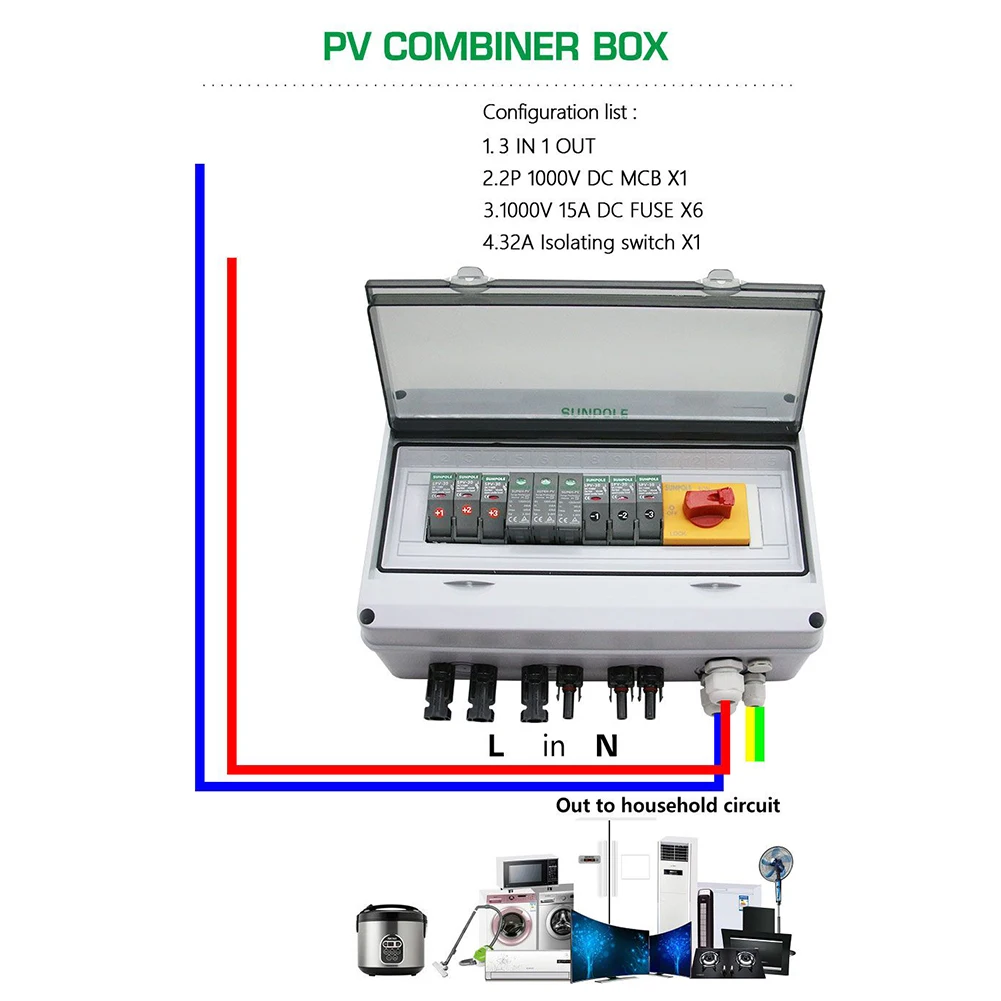 Solar Photovoltaic PV Combiner Box Protection Out DC 1000V MCB Strings Fuse 3 In1 Out Waterproof Box Combiner Boxes
Solar Photovoltaic PV Combiner Box Protection Out DC 1000V MCB Strings Fuse 3 In1 Out Waterproof Box Combiner Boxes