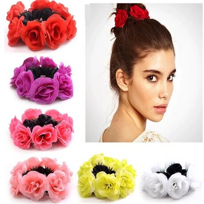 Hot Sale Colorful Rose Hair Rope Fabric Flower Elastic Hair Hoop Custom Party Rose Flower Hair Ring Ponytail Holder For girls
Hot Sale Colorful Rose Hair Rope Fabric Flower Elastic Hair Hoop Custom Party Rose Flower Hair Ring Ponytail Holder For girls