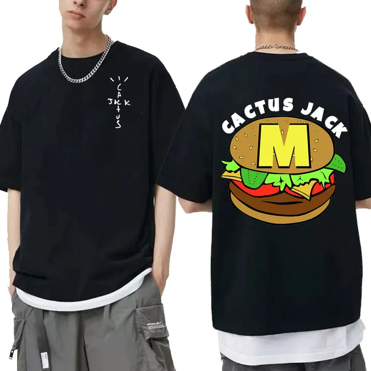 New Cactus Jack Hamburger Oversized Graphics Print T Shirt Men Women Travis Scott Hip Hop Tshirt Mens Fashion Pure Cotton Tshirt
New Cactus Jack Hamburger Oversized Graphics Print T Shirt Men Women Travis Scott Hip Hop Tshirt Mens Fashion Pure Cotton Tshirt