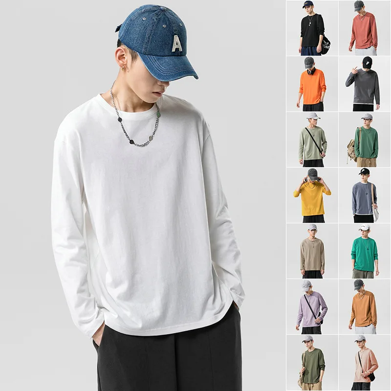 Cotton Men's Long Sleeved T-Shirt Spring And Autumn Casual Loose Solid Bottoming Shirt
Cotton Men's Long Sleeved T-Shirt Spring And Autumn Casual Loose Solid Bottoming Shirt