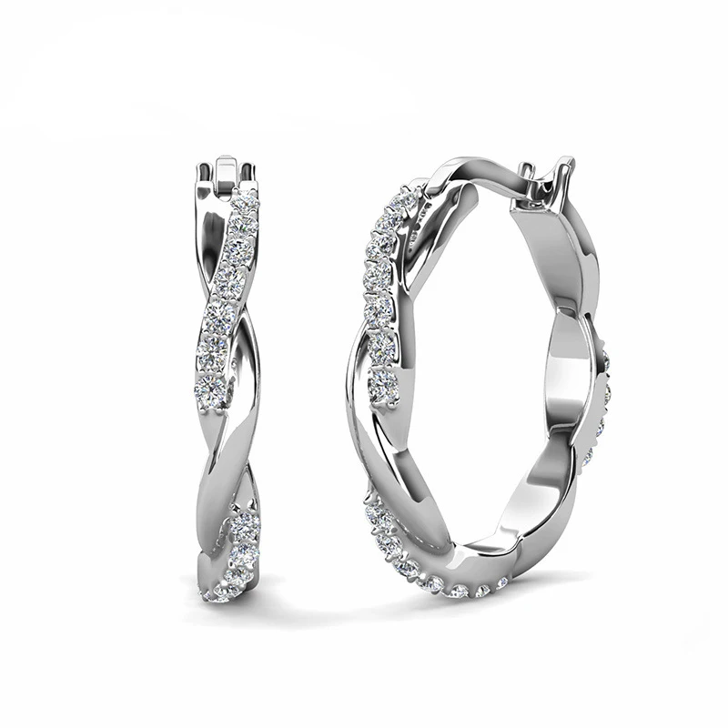Twist Moissanite Hoop Earrings for Women 925 Sterling Silver D VVS Moissanite Huggie Earrings Platinum Plated Pass Tester Gift
Twist Moissanite Hoop Earrings for Women 925 Sterling Silver D VVS Moissanite Huggie Earrings Platinum Plated Pass Tester Gift