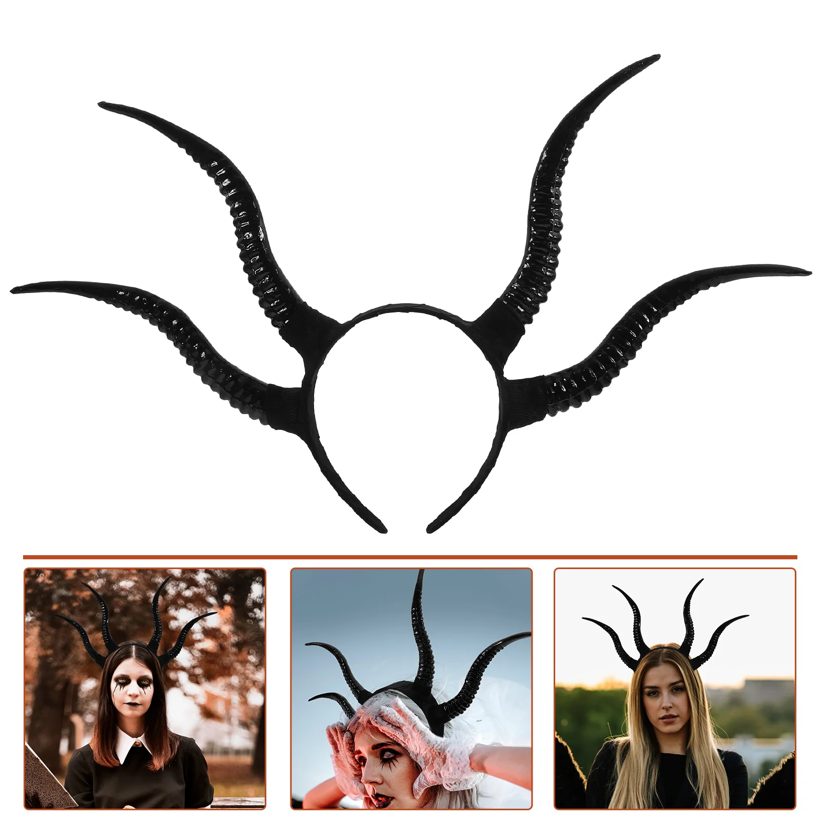 

Demon Horn Headband Costume Women Halloween Horns Cosplay Hairband Festival Ox Headbands Girls Decoration Clothes Outfits