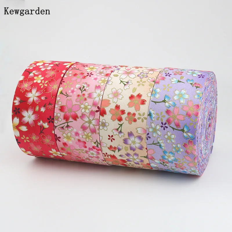 Kewgarden 2" 1" 50mm 25mm 10mm Gilt Cherry Blossoms Fabric Ribbons DIY Hair Bows Accessories Handmade Tape Crats 11 Yards
Kewgarden 2" 1" 50mm 25mm 10mm Gilt Cherry Blossoms Fabric Ribbons DIY Hair Bows Accessories Handmade Tape Crats 11 Yards