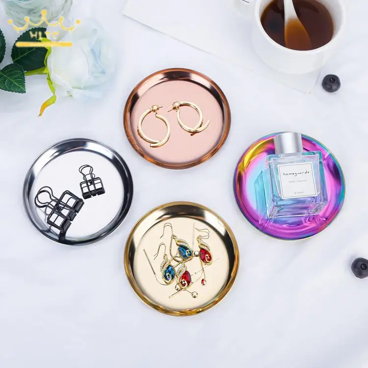 Stainless Steel Round Jewelry Display Tray Desktop Cosmetics Storage Tray Jewelry Photo Prop Tray 
Stainless Steel Round Jewelry Display Tray Desktop Cosmetics Storage Tray Jewelry Photo Prop Tray