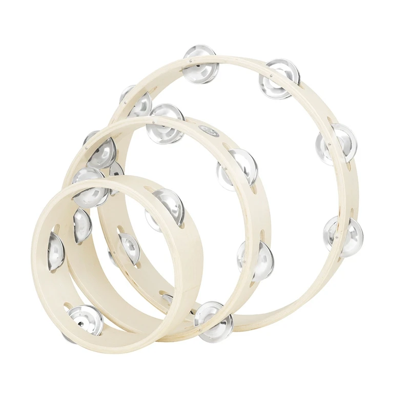 3 Packs Wooden Tambourine Handheld Metal Jingle Percussion Instruments For Church Educational Party Supplies Silver&Wood 
3 Packs Wooden Tambourine Handheld Metal Jingle Percussion Instruments For Church Educational Party Supplies Silver&Wood