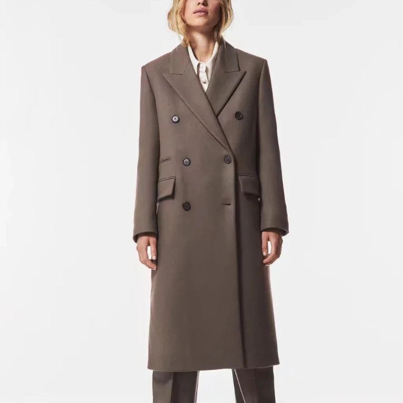 2021 Autumn and Winter New Women's Temperament Commuter Double-breasted Coat Coat Slim Slimming Lapel Woolen Long Coat Women
2021 Autumn and Winter New Women's Temperament Commuter Double-breasted Coat Coat Slim Slimming Lapel Woolen Long Coat Women