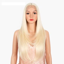 Synthetic Lace Wigs 26 inch Middle Part Straight Lace Front Wigs Ombre Pink 613 Blonde Wigs For Black Women Cosplay Wigs
