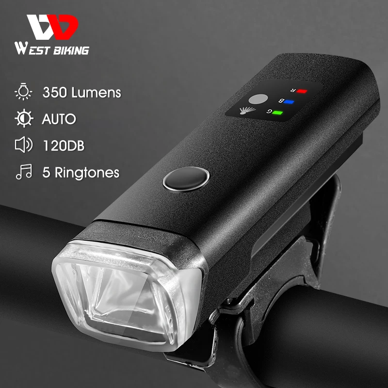 WEST BIKING Waterproof Bicycle Front Light Smart Induction AUTO Headlight With Bike Horn USB Rechargeable LED Cycling Flashlight
WEST BIKING Waterproof Bicycle Front Light Smart Induction AUTO Headlight With Bike Horn USB Rechargeable LED Cycling Flashlight