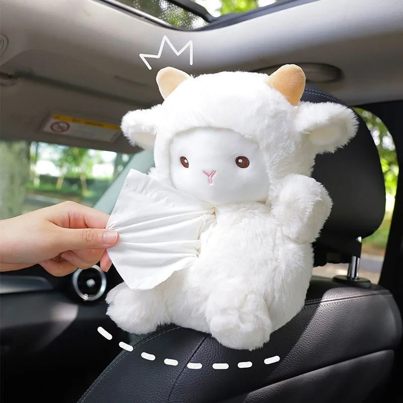 

Car Hanging Decoration Tissue Set Car Good Things Lamb Tissue Box Car Sun Visor Hanging Doll Car Interior Decoration