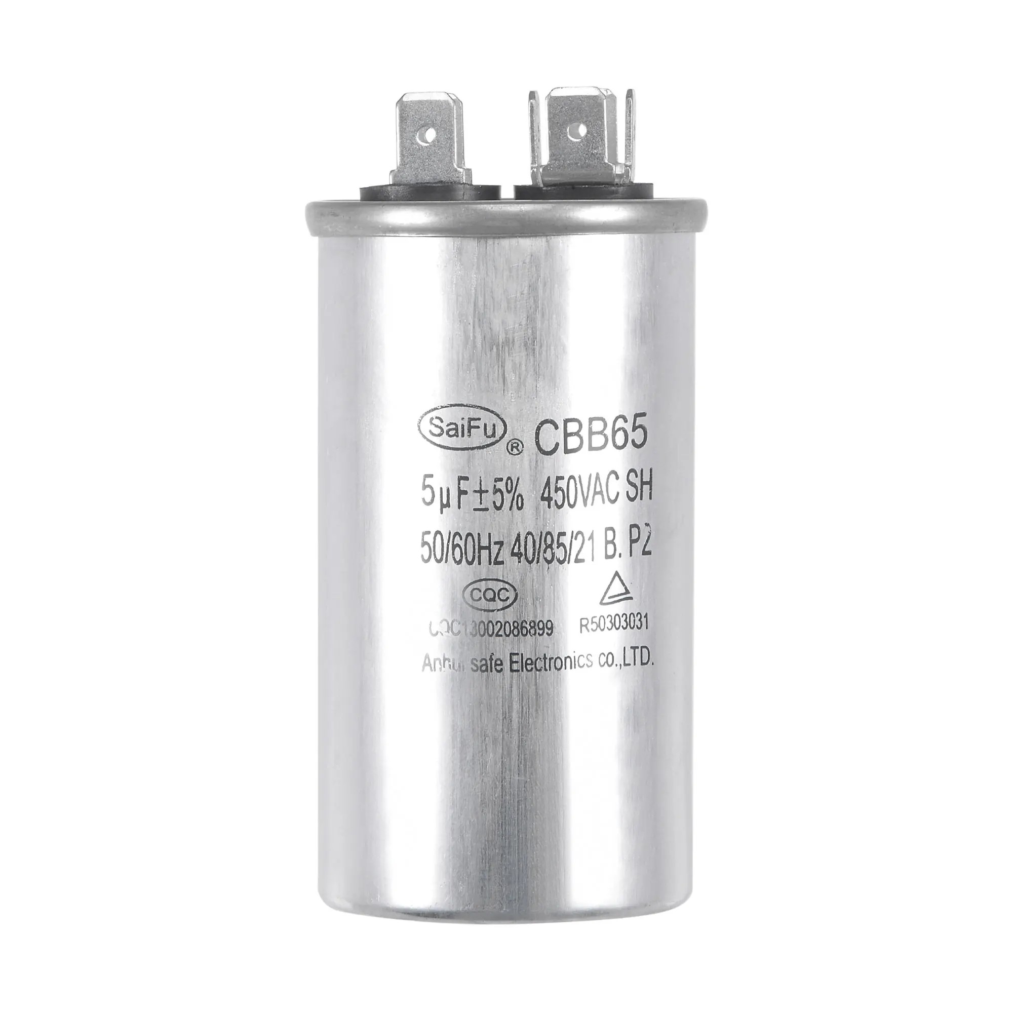 

Uxcell Run Capacitor Round CBB65 5uF 5mfd 450V AC with Terminal for Air Conditioner