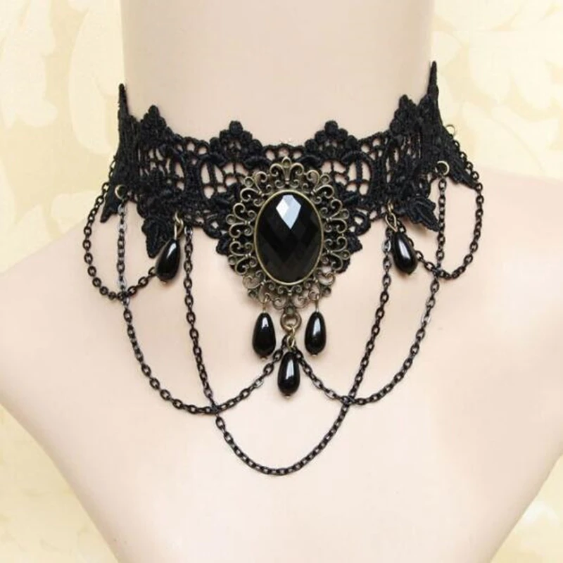 Retro Black Lace Neck Chain Gothic Punk Style Sexy Lace Chokers Steampunk Collar Necklace for Women Personalized Party Jewelry
Retro Black Lace Neck Chain Gothic Punk Style Sexy Lace Chokers Steampunk Collar Necklace for Women Personalized Party Jewelry