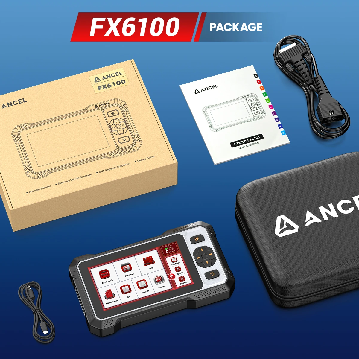 Сканер ANCEL FX6100 OBD2 TCM ABS 15, полная система сброса CANFD ECU, кодирование, двунаправленные диагностические инструменты для сканирования, автомобильный сканер
Сканер ANCEL FX6100 OBD2 TCM ABS 15, полная система сброса CANFD ECU, кодирование, двунаправленные диагностические инструменты для сканирования, автомобильный сканер