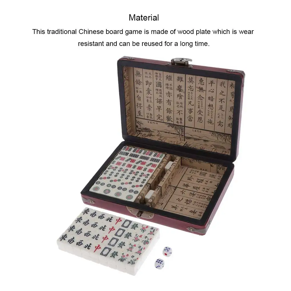 

Traditional Chinese Version Board Game with Storage Box Family Interactive Playing Supply Home Outdoor Travel Camping