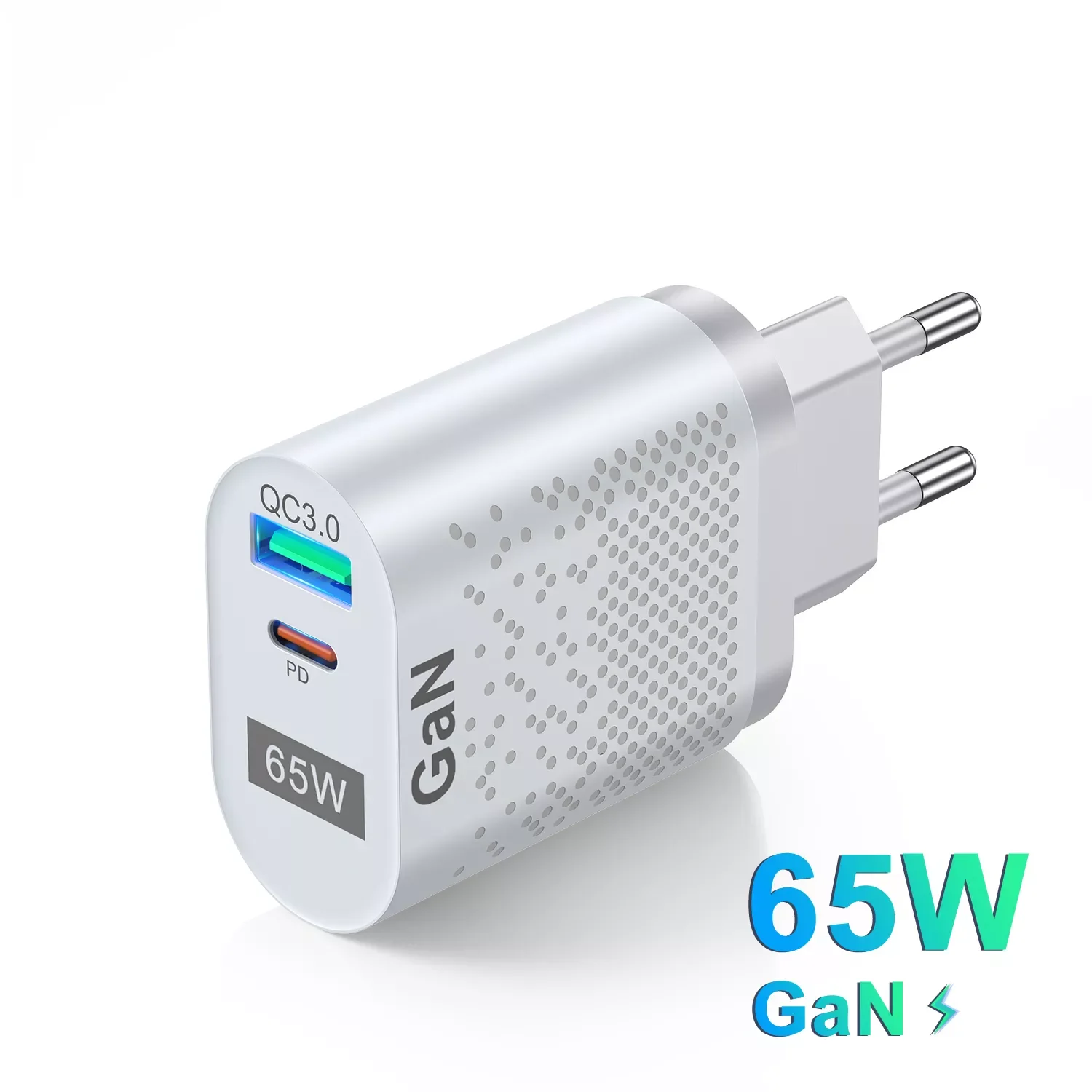 65W Gallium Nitride USB Charger PD Smart Fast Charging Cell Phone Charging Head QC3.0 Laptop Universal Quick Gan Charging Source
65W Gallium Nitride USB Charger PD Smart Fast Charging Cell Phone Charging Head QC3.0 Laptop Universal Quick Gan Charging Source
