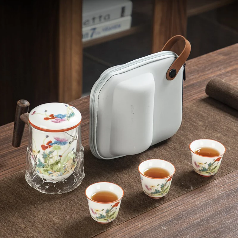 Ceramic Quick Cup Glass Teapot One Pot Three Cups Mutton Jade White Porcelain Portable Kung Fu Travel Tea Set Teapot Teacup
Ceramic Quick Cup Glass Teapot One Pot Three Cups Mutton Jade White Porcelain Portable Kung Fu Travel Tea Set Teapot Teacup