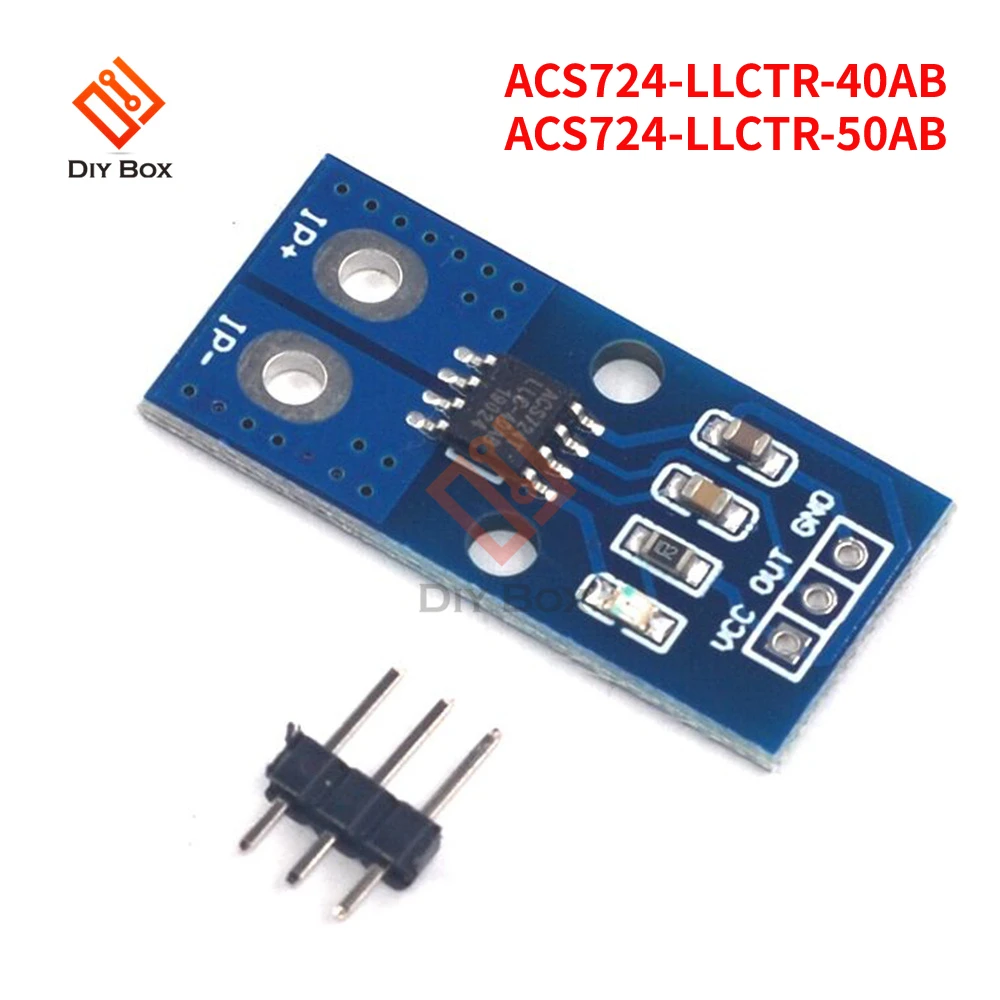 Модуль датчика тока Холла ACS724, 40 А, 50 А, 5 В, модель для платы обнаружения Arduino 
Модуль датчика тока Холла ACS724, 40 А, 50 А, 5 В, модель для платы обнаружения Arduino