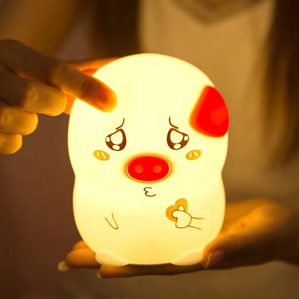 Mini Cute Pig Night Lamp 7 Color Changing LED Pat Light Silicone Bedroom Creative Dream Bedside Table Lamp 98*96*110mm
Mini Cute Pig Night Lamp 7 Color Changing LED Pat Light Silicone Bedroom Creative Dream Bedside Table Lamp 98*96*110mm