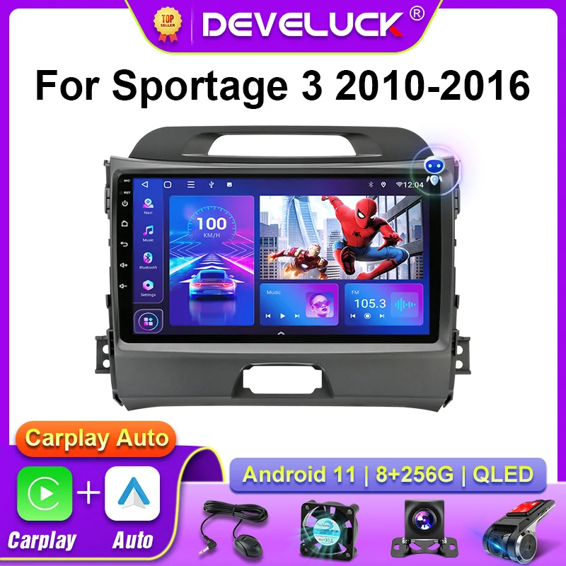 Автомагнитола 2 Din Android 11 мультимедийный видеоплеер для KIA Sportage 3 2010-2016 навигация IPS